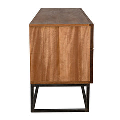 Angle Industrial Metal and Wood Chest of Drawers Sideboard