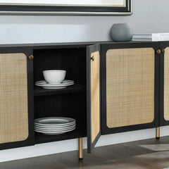 Rattan Elegance Series Solid Teak Wood Sideboard