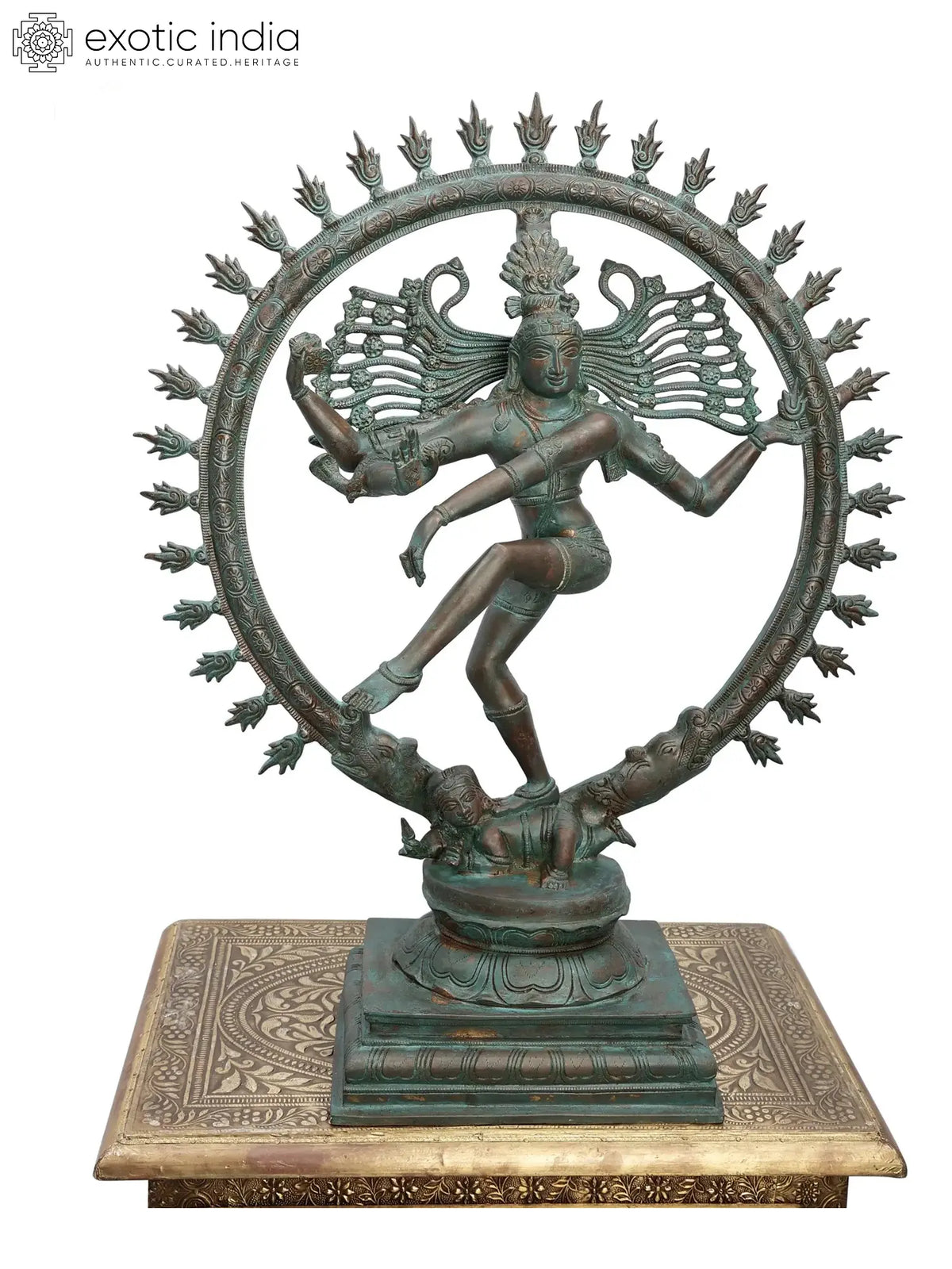 Indian Lord Nataraja Shiva Brass Statue