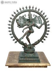 Indian Lord Nataraja Shiva Brass Statue