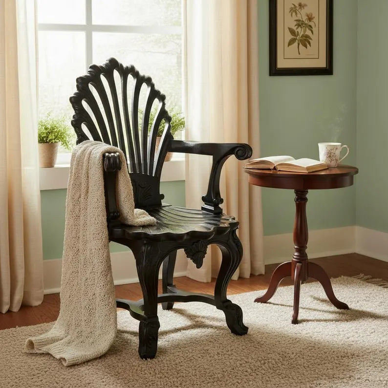 Indian Vintage Hand Carved Solid Wood Chair 26