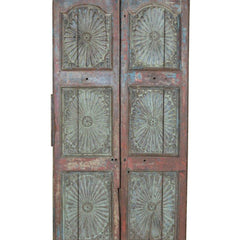 Indian Vintage Antique Hand Carved Reclaimed Wood Door 104