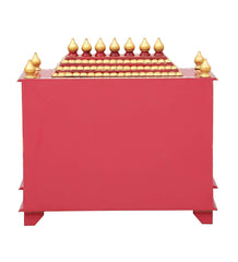 Sheesham Wood & MDF Handmade Mandir Home Temple In Red