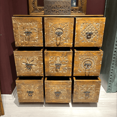 Hand Carved Solid Hard Wood Dresser Chest of Drawers D4