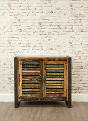 Aspen Reclaimed Wood Industrial Shoe Hall Cabinet 90cm