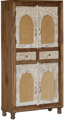 Indian Hand Carved Solid Wooden Cupboard Wardrobe D82