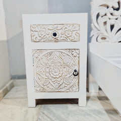 Indian Hand Carved Solid Wood Bedside Tables 94