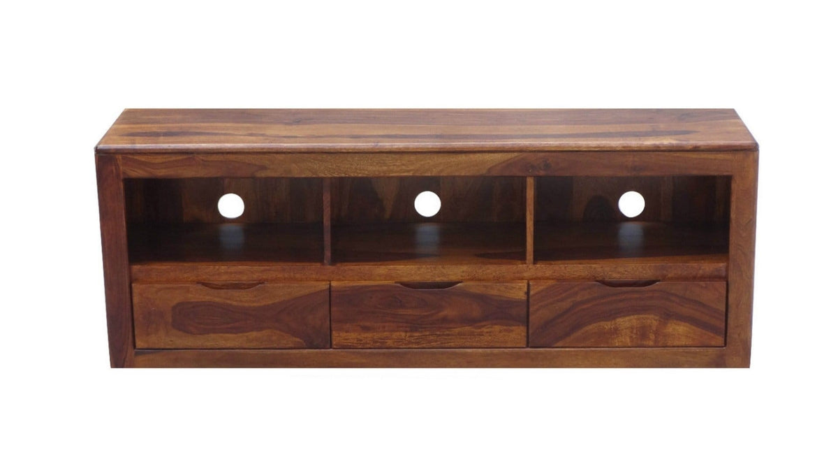 MADE TO ORDER Indian Solid Wood TV Unit Honey Brown 150x40x55 cm