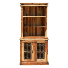 Shreveport 3 Open Shelf Rustic Solid Wood Office Bookcase Hutch