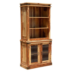 Shreveport 3 Open Shelf Rustic Solid Wood Office Bookcase Hutch