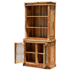 Shreveport 3 Open Shelf Rustic Solid Wood Office Bookcase Hutch