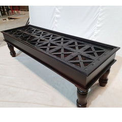 Solid Wood X Design Black Large Rectangle coffee Table 156x54x46cm