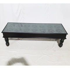 Solid Wood X Design Black Large Rectangle coffee Table 156x54x46cm