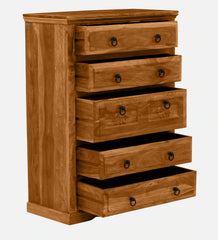 Shanti Surprise  Sheesham Wood Chest Of Drawers in Scratch Resistant Rustic Teak Finish