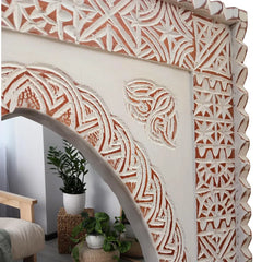 Vintage Arch Hand Carved Wooden Wall Mirror 82