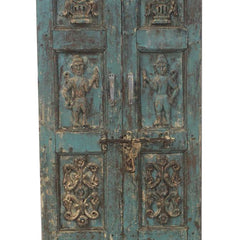 Indian Vintage Antique Hand Carved Teak Wood Door Panel 124