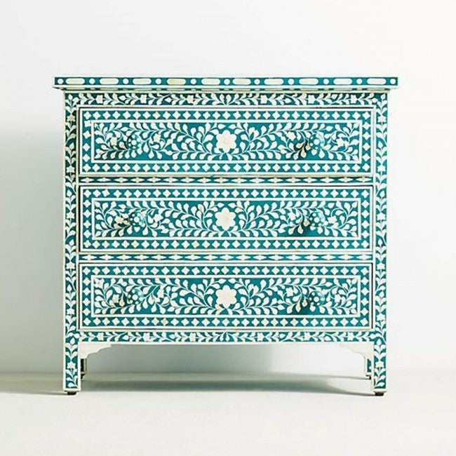 Maaya Bone Inlay Chest of Drawer sideboard Floral