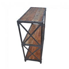 Angle Industrial French Style Small Bookshelf Book Stand Natural 90x40x90cm