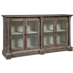 Angle Handmade Solid Wood & Metal Jali Door Sideboard A4