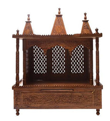 Sheesham Wood Handmade Mandir Home Temple In Brown