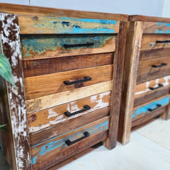 Nirvana Reclaimed Boatwood 4 Drawer Bedside Table 91