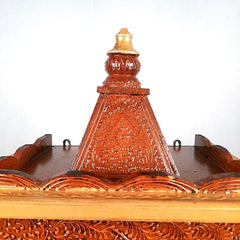 Handmade Indian Home Decor Mango Wood Wall Mounted Home Temple Wood & Brass with Premium Finish