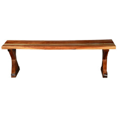 Rustic X Legs Acacia Wood 59" Backless Bench