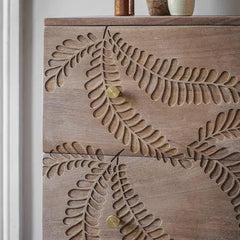 The Gileteen Hand Carved Chest of 3 Drawers Homemade Solid Wooden Furniture for Living Room & Bedroom