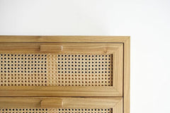 The Gileteen Chest of Drawer (Solid Wood and Cane) Chest of Drawer for Living Room and Kitchen