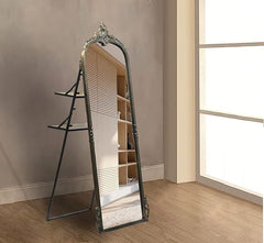 Corsica Victorian Arched Hand-Casted Full-Length Mirror Premium Metal Frame Vintage Brass