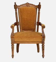 Heritage Heirlooms Sheesham Solid Wood Arm Chair in Honey Oak Finish