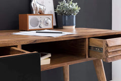 Gfine Desk with two drawers made of solid Sheesham wood 114x58x76Cm