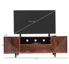 Corsica Sloan Mango Wood Console Movable TV Unit Mahogany