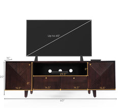 Corsica Sloan Mango Wood TV  Console Movable TV Unit Dark Walnut