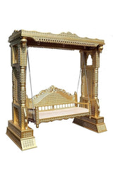 Indian Furniture Solid Wooden Carving Hanging Swings Jhula for Living Room