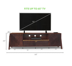 Corsica Mango Wood Console Movable TV Unit Dark Walnut