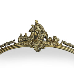 Corsica Victorian Arched Hand-Casted Full-Length Mirror Premium Metal Frame Vintage Brass