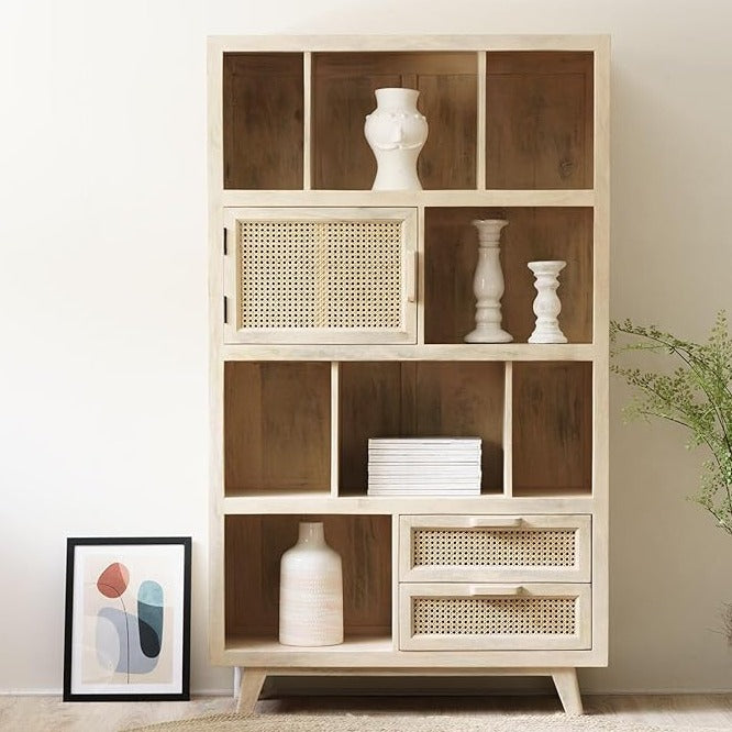 The Gileteen Mango & Cane Large Display Unit/Bookcase/Shelves