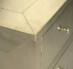 Indian Embossed Brass Work White Metal TV Unit 32