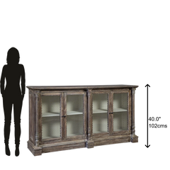 Angle Handmade Solid Wood & Metal Jali Door Sideboard A4