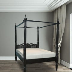 Indian Hand Carved Wooden 4 Post Bed Frame King Size 139