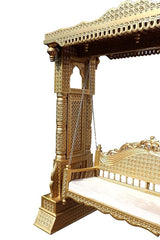 Indian Furniture Solid Wooden Carving Hanging Swings Jhula for Living Room