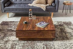 Gfine Coffee table made of sheesham wood 85x85x30Cm