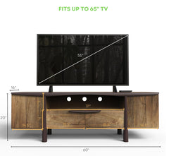 CORSICA Mango Wood Console Movable TV UnitDual-Tone