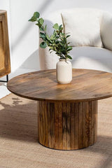 The Gileteen Handmade Solid Hard Wood Coffee Table Natural Finish