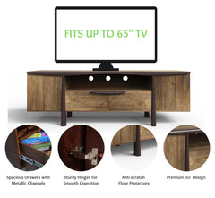 CORSICA Mango Wood Console Movable TV UnitDual-Tone