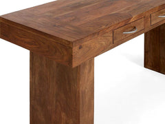 Gfine Console table with three drawers made of solid sheesham wood 119x38x76Cm