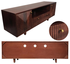 Corsica Sloan Mango Wood Console Movable TV Unit Mahogany