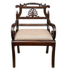 Heritage Heirlooms Sheesham Solid Wood Arm Chair in Walnut Colour