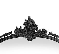 Corsica Victorian Arched Hand-Casted Full-Length Mirror Premium Wall-Mount & Leaning Metal Frame Bold Black